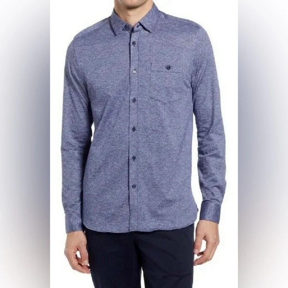 Ted Baker Wonyeer Button-Up Pique Shirt Size 6